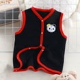 thumbnail image 1 of NAISIBABY Children's Vest jacket, Cute Graphic Buttons Soft Thermal Sleeveless Casual Fleece Coat Black 1T, 1 of 4