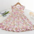 thumbnail image 1 of NAISIBABY Dress for Girls, Cotton Floral Prints Sleeveless Casual Flutter Dress White 12-13T, 1 of 3