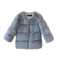 thumbnail image 1 of NAISIBABY Faux Fur Coat for Girls, Super Soft Warm Fuzzy Buttons Winter Dress Plush Parka Outwear Gray 4T, 1 of 3