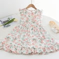 thumbnail image 1 of NAISIBABY Floral Dress for Girls, Flare Sweet Sleeveless Ruffled Flutter Play Dress White 7-8T, 1 of 3