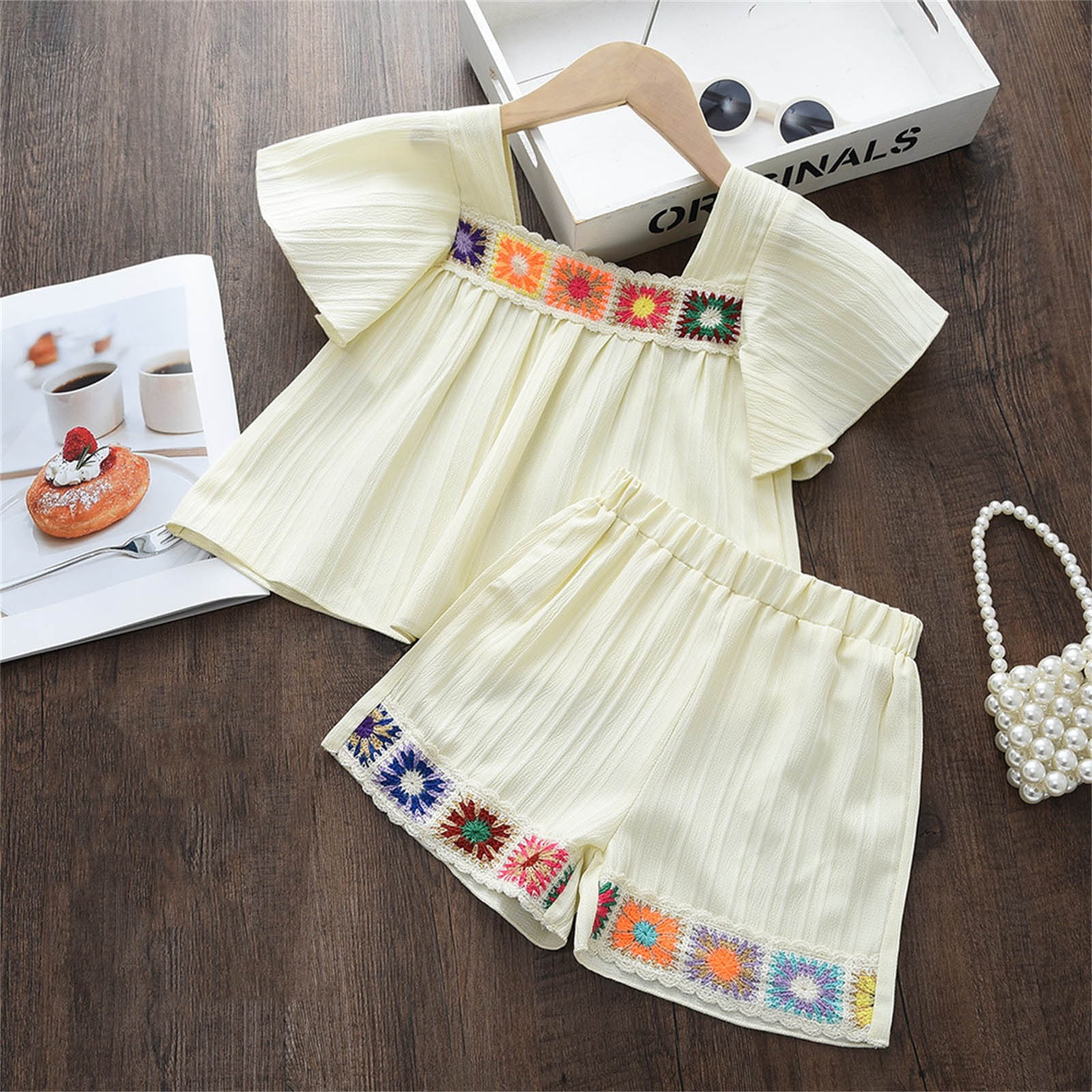 NATALIA-SS-BLOUSE-KIDS - YELLOW ROSE BLUE STRIPE