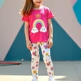 thumbnail image 1 of NAISIBABY Girls 2-Piece Sets, Cotton Short Sleeve Prints Tops Floral Pants Casual Summer Comfy Outfits Hot Pink 4-5T, 1 of 5