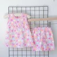 thumbnail image 1 of NAISIBABY Girls 2-Piece Sets, Prints Sleeveless Tops Elastic Waist Shorts Summer Cotton Outfits Multicolor 1-2T, 1 of 4
