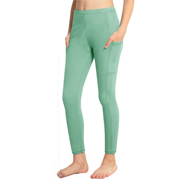 NAISIBABY Girls Active Leggings, High Waist with Pockets Strech Yoga Running Workout Tight Pants Green 4-5T