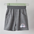 thumbnail image 1 of NAISIBABY Girls Active Shorts, Elastic Waist Loose Comfy Rainbow Prints Summer Terry Shorts Gray 3-4T, 1 of 3