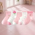 thumbnail image 1 of NAISIBABY Girls Ankle Socks 5-Pack(1-12T), Non Slip Breathable Cute Stretch Toddler Cotton Athletic Socks Pink, 1 of 3