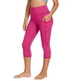 thumbnail image 1 of NAISIBABY Girls Athletic Leggings, High Rise Streychy Slim Fit with Pockets Running Yoga Sports Capri Pants Hot Pink Size 10, 1 of 9