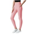 thumbnail image 1 of NAISIBABY Girls Athletic Leggings, High Waist Strech with Pockets Yoga Running Workout Tight Pants Pink 7-8T, 1 of 8