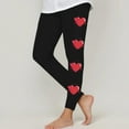 thumbnail image 1 of NAISIBABY Girls Athletic Leggings, Strech Heart Prints Elastic Waist Yoga Running Workout Tight Pants Black 6-7T, 1 of 5