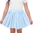thumbnail image 1 of NAISIBABY Girls Athletic Skirt, High Rise Mesh Tiered A-Line Kids Dance Pleatd Mini Skirt Light Blue Size 10-12, 1 of 7