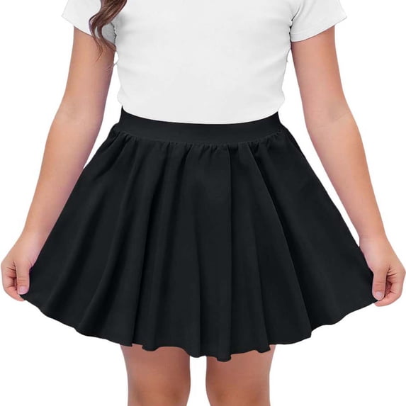 NAISIBABY Girls Athletic Skirt, Mesh Tiered A-Line High Rise Kids Dance Pleatd Mini Skirt Black Size 12