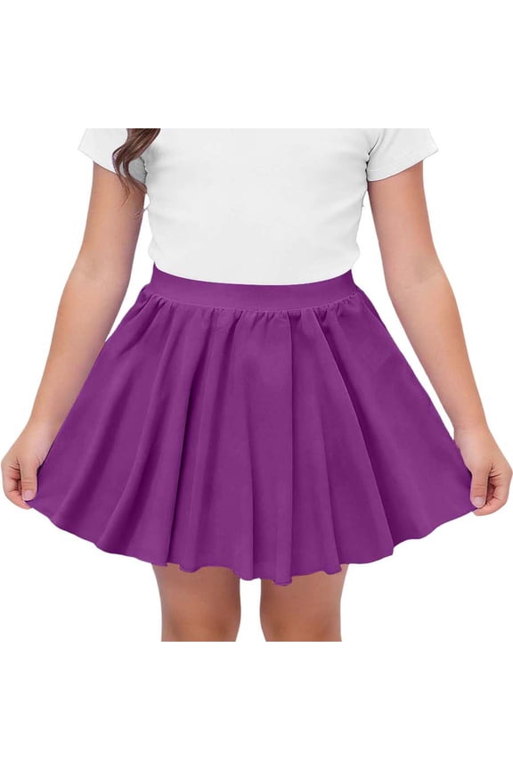 Girls Athletic Skirt, Mesh Tiered A-Line High Rise Kids Dance Pleatd Mini Skirt Dark Blue Size 10-12