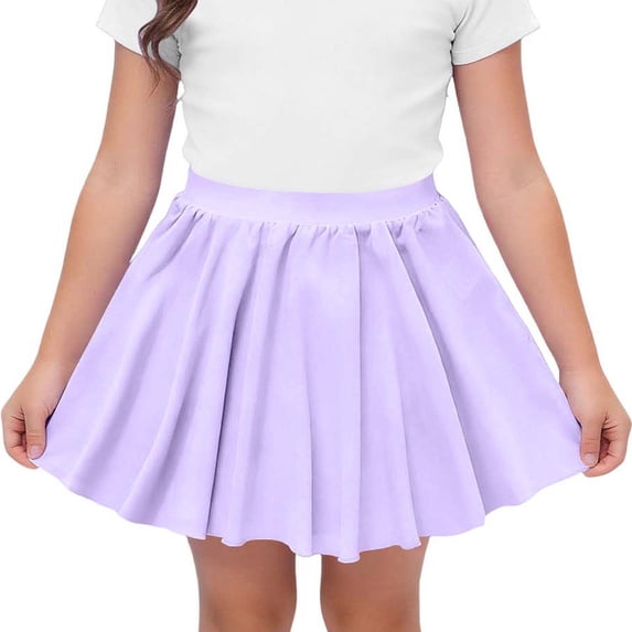 NAISIBABY Girls Athletic Skirt, Mesh Tiered High Rise A-Line Kids Dance Pleatd Mini Skirt Purple Size 8