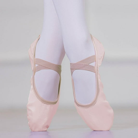 NAISIBABY Girls Ballet Shoes, Soft Fitness X Strap Non-slip Gymnastics Dance Shoes Watermelon Red