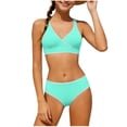 thumbnail image 1 of NAISIBABY Girls Bathing Suit 2-Piece, Adjustable Strap High Waist Stretch Bikinis Swimwear Summer Beach Vacation Swimsuit Mint Green 9T, 1 of 7