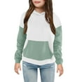 thumbnail image 1 of NAISIBABY Girls Boys Hoodies, Long Sleeve Color Block Casual Kids Pullover Tops Green 7T, 1 of 3