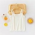 thumbnail image 1 of NAISIBABY Girls Camisoles, Ruffled Hem Ultra-Soft Cute Bow Spaghetti Strap Tank Tops White 5-6T, 1 of 3