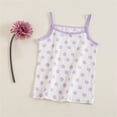 thumbnail image 1 of NAISIBABY Girls Camisoles, Spaghetti Strap Ultra-Soft Floral Prints Cotton Undershirts Purple 5-6T, 1 of 3