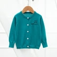 thumbnail image 1 of NAISIBABY Girls Cardigan Sweater, Buttons Cute Graphic Long Sleeve Casual Loose Knitted Coat Green 9T, 1 of 3