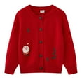thumbnail image 1 of NAISIBABY Girls Cardigan Sweater, Long Sleeve Button-Up Christmas Embroidery Fall Winter Knit Tops Outwear Red 8T, 1 of 5