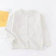 thumbnail image 1 of NAISIBABY Girls Cardigan Sweater, Long Sleeve Buttons Crewneck Casual Loose Fleece Knitted Coat White 7T, 1 of 6