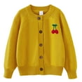 thumbnail image 1 of NAISIBABY Girls Cardigan Sweater, Long Sleeve Cute Decoration Casual Crewneck Fall Winter Knitted Clothes Yellow 6-7T, 1 of 3