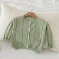 thumbnail image 1 of NAISIBABY Girls Cardigan Sweaters, Solid Color Thin Long Sleeve Button New Knit Coat Green 4-5T, 1 of 6