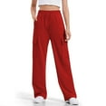 thumbnail image 1 of NAISIBABY Girls Cargo Sweatpants, Elastic Waist Drawstring Straight Leg Soft Causal Active Pants Red 8-9T, 1 of 9