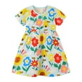 thumbnail image 1 of NAISIBABY Girls Casual Dress, Short Sleeve Cute Prints Crew Neck Fashion Midi Dress Red 7T, 1 of 5