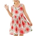 thumbnail image 1 of NAISIBABY Girls Casual Dresses, Sleeveless Cute Graphic Summer Crewneck Kids Flare Sundress Red Size 3, 1 of 6