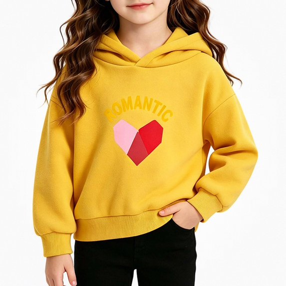 NAISIBABY Girls Casual Hooded Sweatshirt – Print Relaxed Long Sleeve Pullover Top for Kids Yellow Size 3T