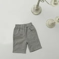 thumbnail image 1 of NAISIBABY Girls Casual Shorts, Solid Color Cotton Elastic Waistband Kids Shorts with Pockets Gray 7-8T, 1 of 3