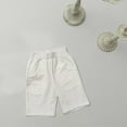 thumbnail image 1 of NAISIBABY Girls Casual Shorts, Solid Color Elastic Waistband Cotton Kids Shorts with Pockets White 6-7T, 1 of 3