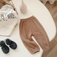 thumbnail image 1 of NAISIBABY Girls Causal Pants, Solid Elastic Waist Sweet Loose Kids Trousers Coffee 5-6T, 1 of 6