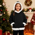 thumbnail image 1 of NAISIBABY Girls Christmas Hoodie, Long Sleeve Plush Warm with Pocket Fashion Festival Hooded Sweatshirt Black 12T, 1 of 7