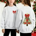 thumbnail image 1 of NAISIBABY Girls Christmas Sweatshirt, Fleece Lined Crewneck Long Sleeve Kids Fashion Festival Tops White 9T, 1 of 7