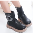 thumbnail image 1 of NAISIBABY Girls Combat Boots, Thicken Sole Zipper Embroidery Graphic Fall Winter Mid-Cut Boots Black, 1 of 9