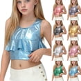 thumbnail image 1 of NAISIBABY Girls Crop Tank Tops (5-14T), Ruffles Fashion Crewneck Sleeveless Kids Party Performance Tops Size 12, 1 of 5