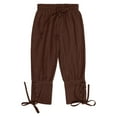 thumbnail image 1 of NAISIBABY Girls Cropped Pants with Lace-Up 8T, Elastic Waist Loose Fit Lightweight Casual Fashion Tapered Pants Brown(6-13T), 1 of 5