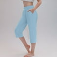thumbnail image 1 of NAISIBABY Girls Cropped Sweatpants, Active Fit Elastic Waist Workout Running Yoga Pants with Pockets Light Blue 4-5T, 1 of 8