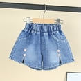 thumbnail image 1 of NAISIBABY Girls Denim Shorts, Graphic Pull-On Elastic Waist Summer Trendy Jean Shorts Pink 2-3T, 1 of 4