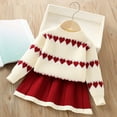 thumbnail image 1 of NAISIBABY Girls Fall Winter Set 6T, Knit Pullover Cute Sweater and Pleated Skirt Fashion Cute Outfit 2-Piece Red(1-7T), 1 of 9