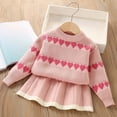 thumbnail image 1 of NAISIBABY Girls Fall Winter Set, Knit Pullover Cute Sweater and Pleated Skirt Fashion Cute Outfit 2-Piece Pink 1T, 1 of 9