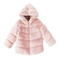 thumbnail image 1 of NAISIBABY Girls Faux Fur Coat 7T, Thicken Warm Long Sleeve Hooded Winter Fashion Fuzzy Jacket Outwear Pink(2-13T), 1 of 4