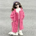thumbnail image 1 of NAISIBABY Girls Faux Fur Overcoat, Hooded Thermal Lined Double-Breasted Winter Fashion Long Length Coat Hot Pink 2T, 1 of 8