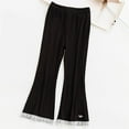 thumbnail image 1 of NAISIBABY Girls Flare Pants 9 T, Thin Stretchy Lace Wrap Elastic Waist Fashion Causal Leggings Black(2-12T), 1 of 6