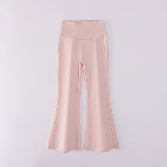 NAISIBABY Girls Flare Pants, Slim Fit Banded Waist Stretchy Casual Yogo Sports Leggings Bottoms Pink 4T
