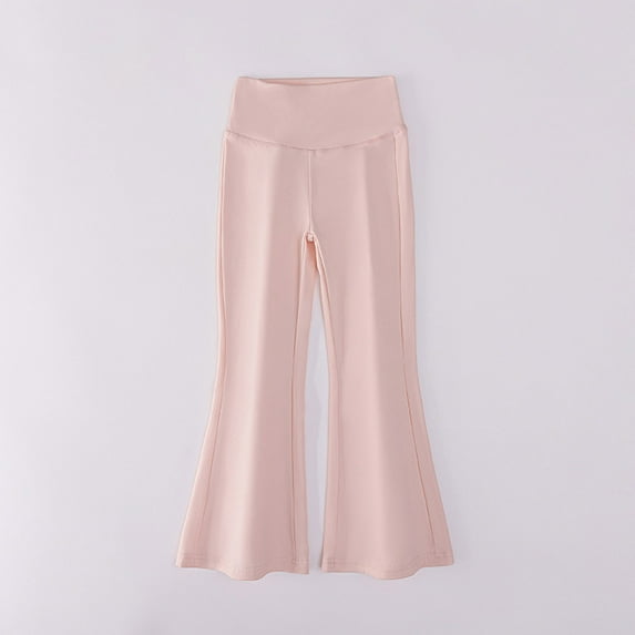 NAISIBABY Girls Flare Pants, Slim Fit Stretchy Banded Waist Casual Yogo Sports Leggings Bottoms Pink 8T