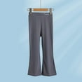 thumbnail image 1 of NAISIBABY Girls Flared Pants 10-12 T, Stretchy Solid Color Elastic Waist Casual Full Length Pants Gray (2-13T), 1 of 5