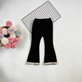 thumbnail image 1 of NAISIBABY Girls Flared Pants, Elastic Waist Cotton Lace Ruffled Comfort Soft Pants Black 6-7T, 1 of 3